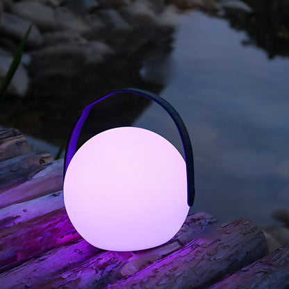 6-Inch Portable RGB Sphere Table Lamp – Frosted Glass Ball Ambient Light with Vintage Handle