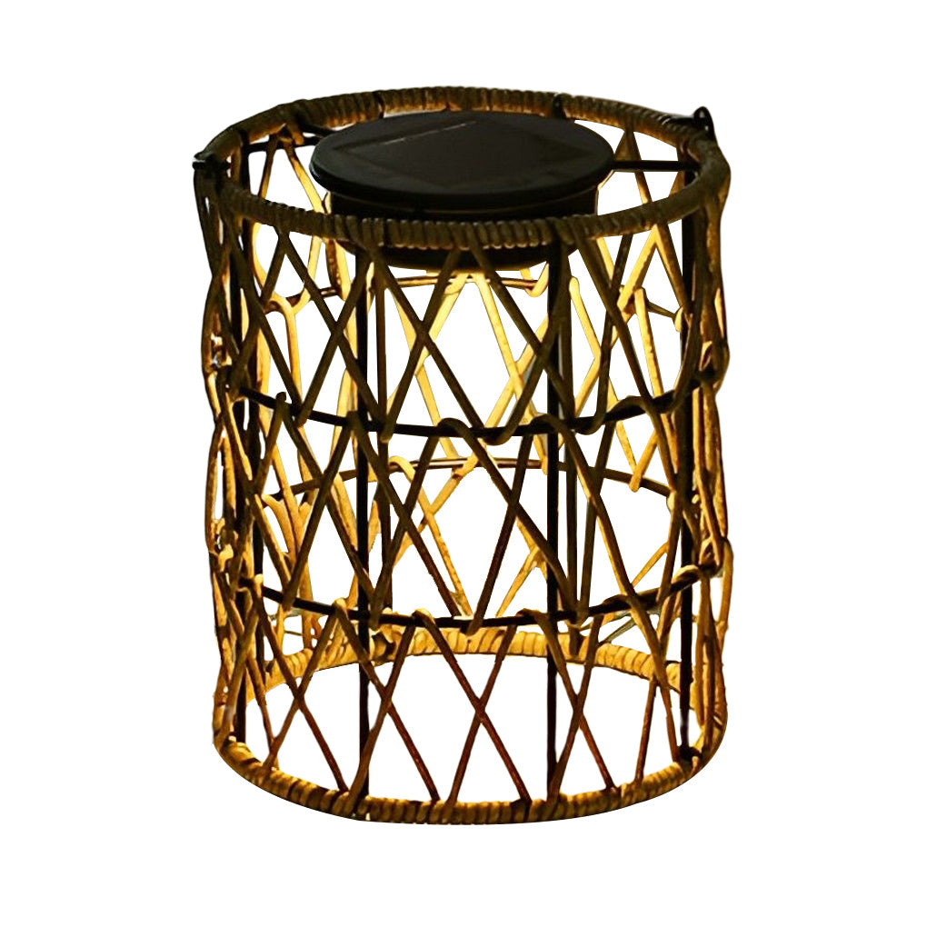 Rattan Solar Garden Lantern Light – Waterproof Wicker LED Outdoor Lamp for Patio, Yard & Pathway