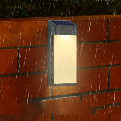 2PCS Contemporary Solar LED Wall Light with High Hardness Glass for Outdoor Gardens