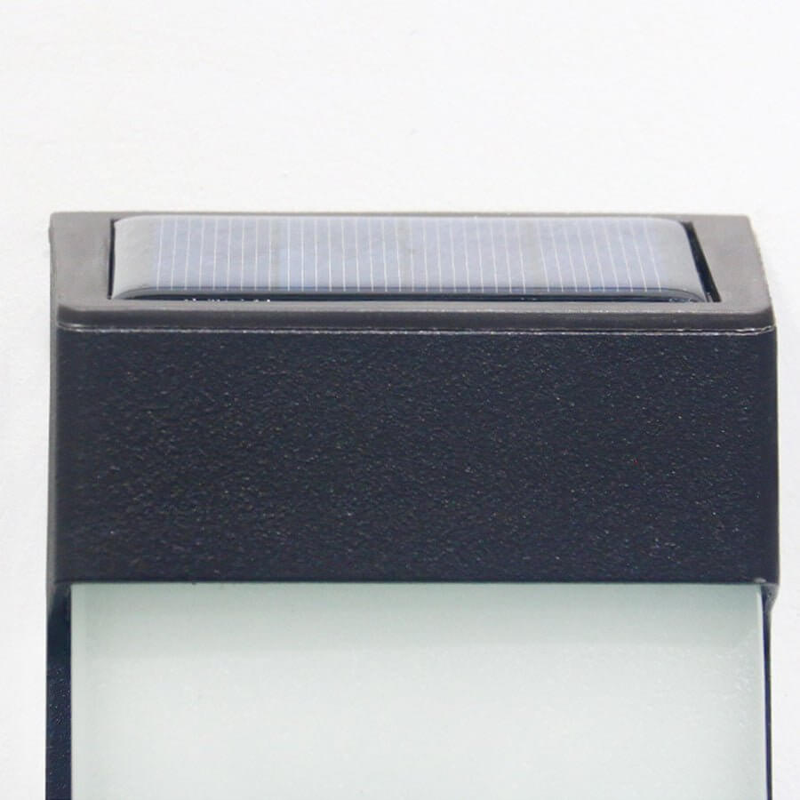 2PCS Contemporary Solar LED Wall Light with High Hardness Glass for Outdoor Gardens