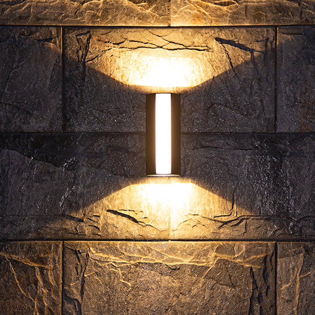 Black Outdoor Wall Sconce Modern Strip Waterproof Wall Light