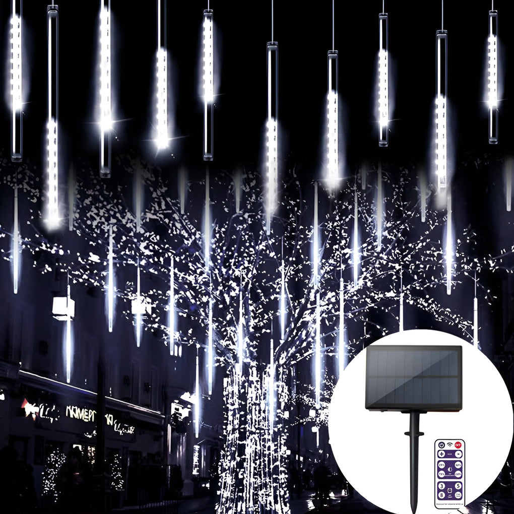 Waterproof Colorful Modern Solar LED Meteor Shower Rain Lights Tree Decor