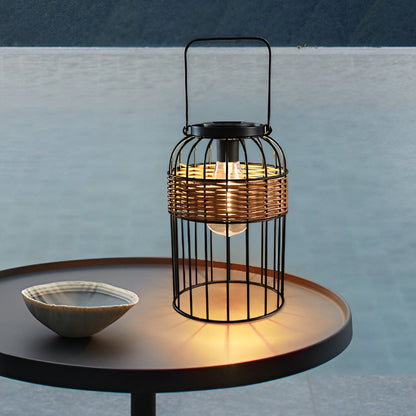 Portable Solar Rattan Lantern – Waterproof Handwoven Outdoor Garden Night Light for Patio & Courtyard