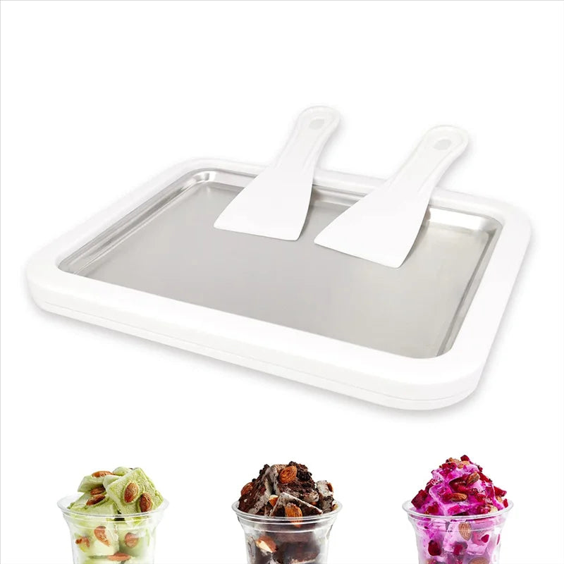 Ice Cream Roll Maker Cold Tray Non-Electric - Stainless Steel Fried Ice Cream Machine for Home Use
