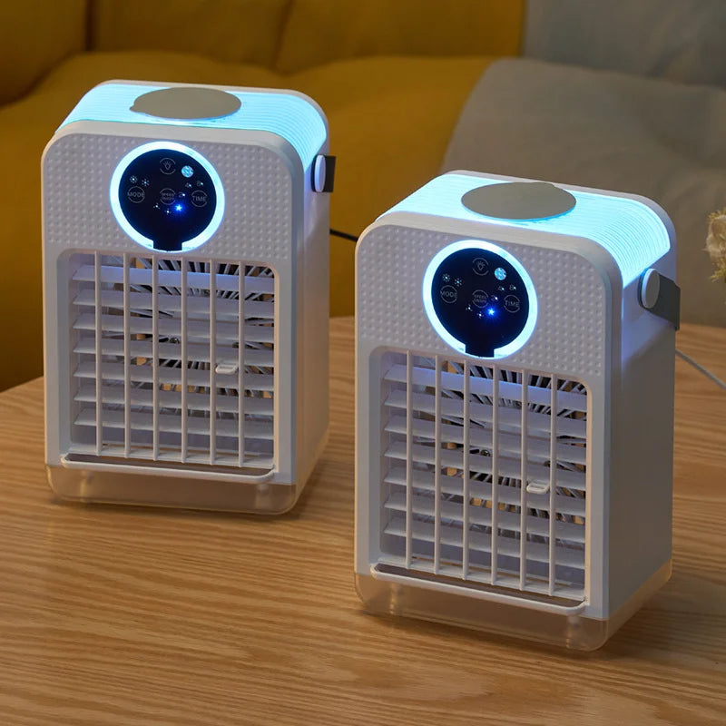 Personal Evaporative Cooling Fan with Mist & Touchscreen – Portable Mini Desk Cooler