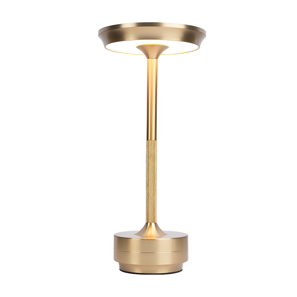 UFO Alien Table Lamp – Sleek Metal-Plated Cordless LED Accent Light for Bedroom & Living Room