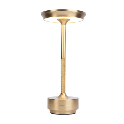 UFO Alien Table Lamp – Sleek Metal-Plated Cordless LED Accent Light for Bedroom & Living Room
