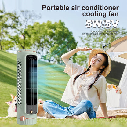 Bladeless Tower Fan – 360° Portable Cooling Fan with Wide-Angle Airflow for Home & Office