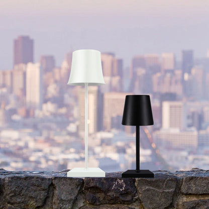 15-Inch Cordless Modern Metal Table Lamp – Slim Cast Aluminum Accent Light in Black or White
