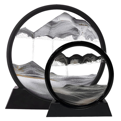 3D Sand Art Moving Sandscape Frame – Liquid Motion Desk Toy & Sand Picture for Home & Office Decor