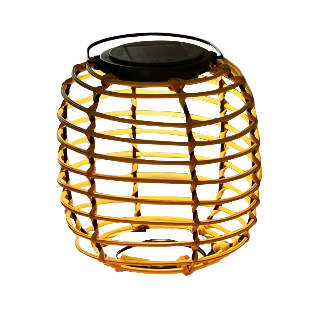Rattan Solar Garden Lantern Light – Waterproof Wicker LED Outdoor Lamp for Patio, Yard & Pathway