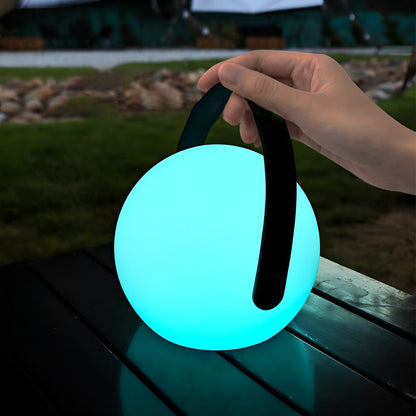 6-Inch Portable RGB Sphere Table Lamp – Frosted Glass Ball Ambient Light with Vintage Handle