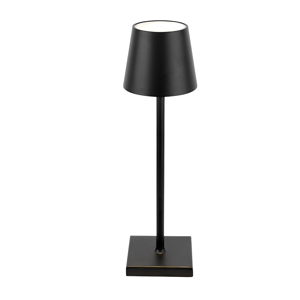 Top Hat Aluminum Touch Table Lamp – Rechargeable Battery-Operated Cordless Accent Light in 6 Finishes
