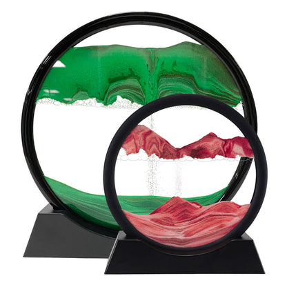3D Sand Art Moving Sandscape Frame – Liquid Motion Desk Toy & Sand Picture for Home & Office Decor