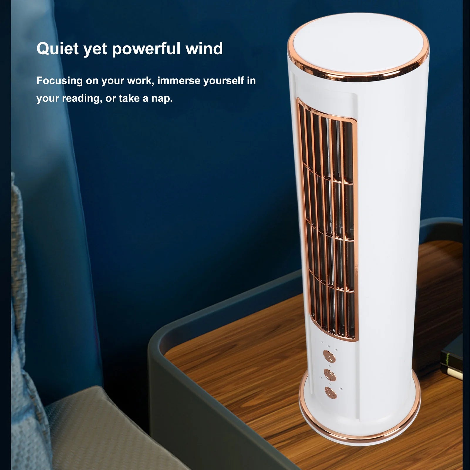 Bladeless Desktop Fan with Remote Control - Quiet Air Conditioner Fan for Home Office Desk