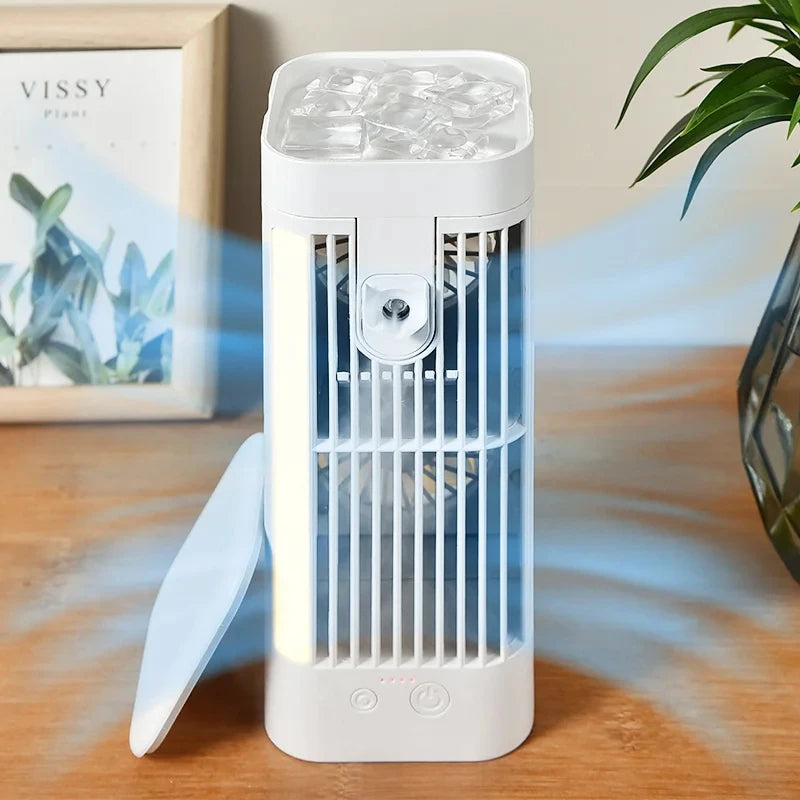 Portable Desk Fan with Water Mist Spray – USB Personal Cooling Fan for Office, Home & Bedroom