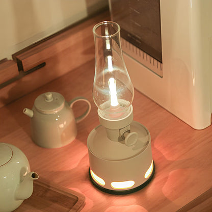 Modern Battery-Operated LED Table Lamp in Kerosene-Style Vintage Design