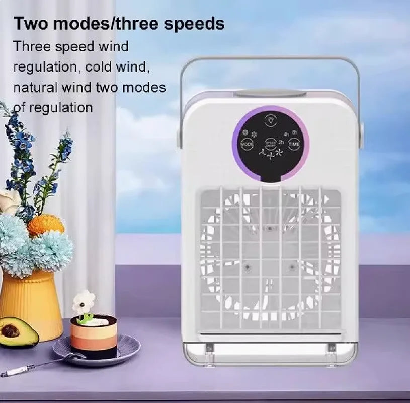 Personal Evaporative Cooling Fan with Mist & Touchscreen - Portable Mini Air Conditioner for Desk