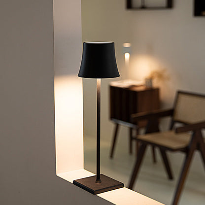 15-Inch Cordless Modern Metal Table Lamp – Slim Cast Aluminum Accent Light in Black or White
