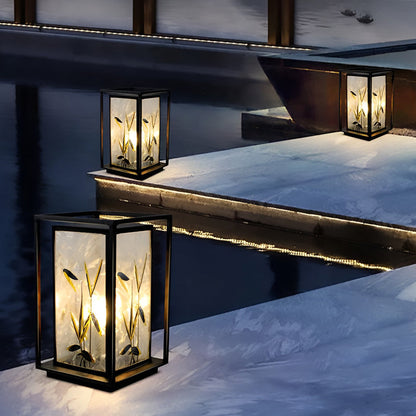 Artistic Solar LED Pathway Lights with Landscape Pattern