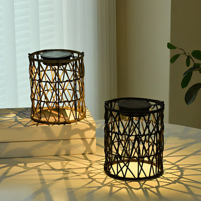 Rattan Solar Garden Lantern Light – Waterproof Wicker LED Outdoor Lamp for Patio, Yard & Pathway