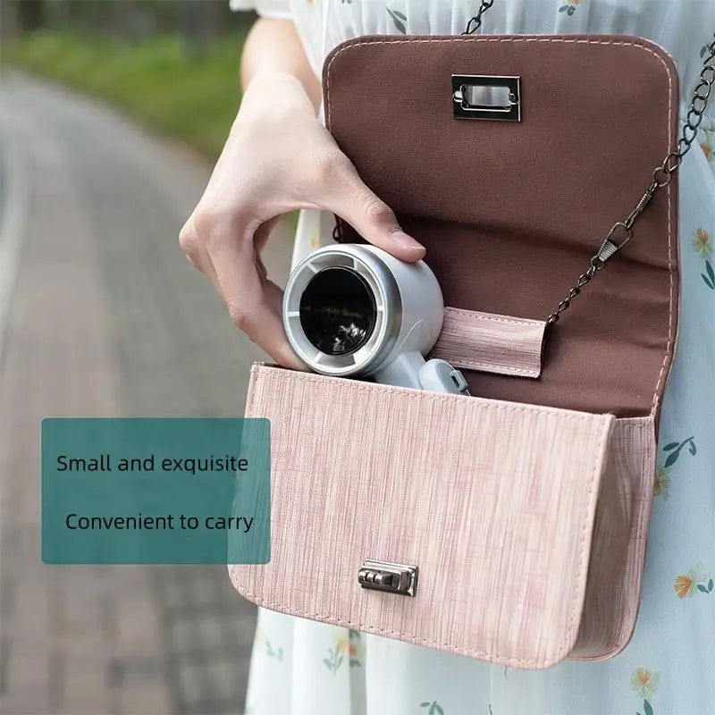 Handheld Turbo Fan Foldable with Digital Display - Rechargeable Portable Mini Fan for Travel Outdoor