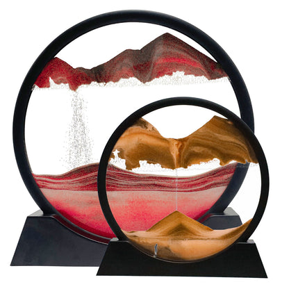 3D Sand Art Moving Sandscape Frame – Liquid Motion Desk Toy & Sand Picture for Home & Office Decor