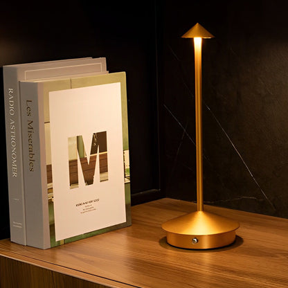 Mushroom-Top Pina Table Lamp 11.41-Inch – Slim Cordless Aluminum Accent Light for Bedroom & Living Room