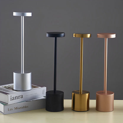 Rechargeable Modern Rod Table Lamp with USB Charging Base – Cordless LED Light for Bedroom & Home Office