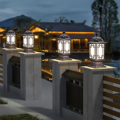 Pillar Light Fixtures Waterproof Three Color Temperature Adjustable