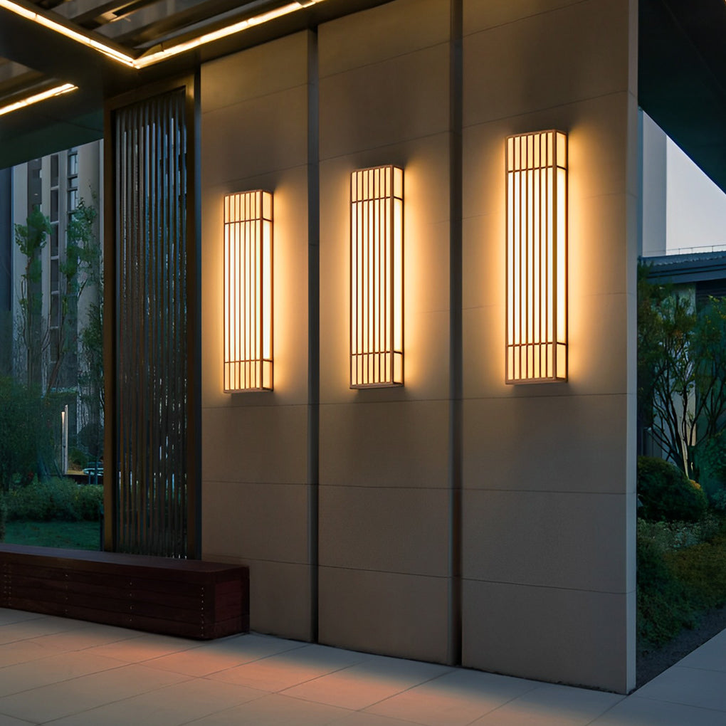 Rectangle LED Outdoor Wall Light Retro Grid Waterproof Light