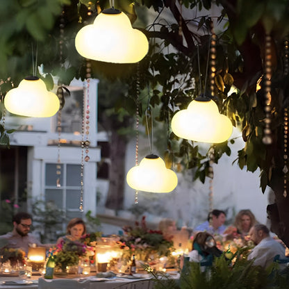 Waterproof Cloud-Shaped USB Rechargeable Outdoor Hanging Lights – Creative LED Patio & Courtyard Lamp