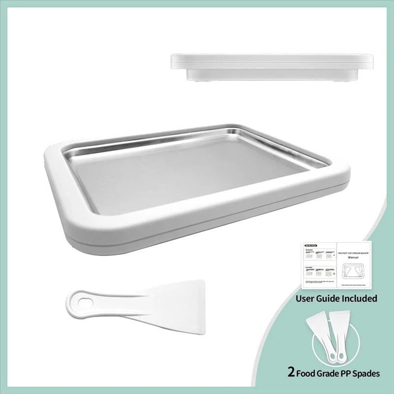 Ice Cream Roll Maker Cold Tray Non-Electric - Stainless Steel Fried Ice Cream Machine for Home Use