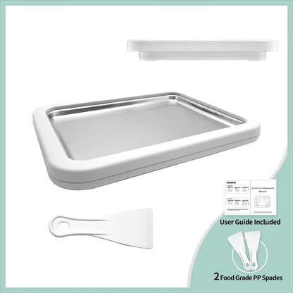 Ice Cream Roll Maker Cold Tray – Non-Electric Stainless Steel Fried Ice Cream Machine for Home