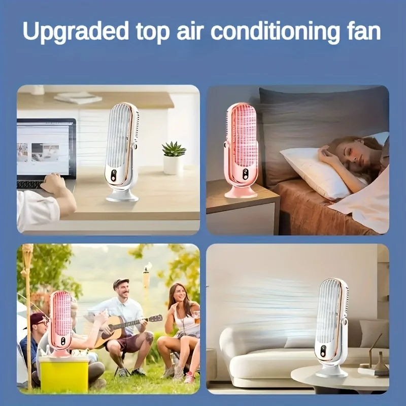 Mini Desktop Air Conditioner Fan Portable - USB Evaporative Cooler with 3 Speeds for Office Home