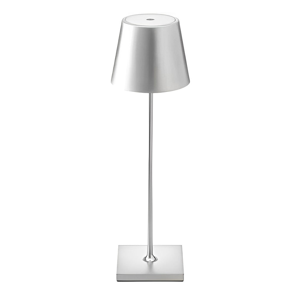 Top Hat Aluminum Touch Table Lamp – Rechargeable Battery-Operated Cordless Accent Light in 6 Finishes