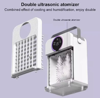 Personal Evaporative Cooling Fan with Mist & Touchscreen – Portable Mini Desk Cooler
