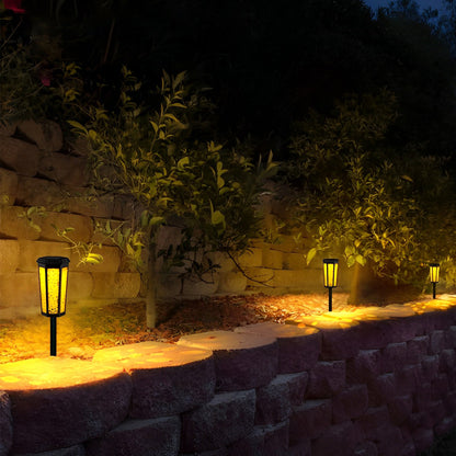 RGB Hexagon Hollow Outdoor Solar Stake Light Waterproof Landscape Lighting