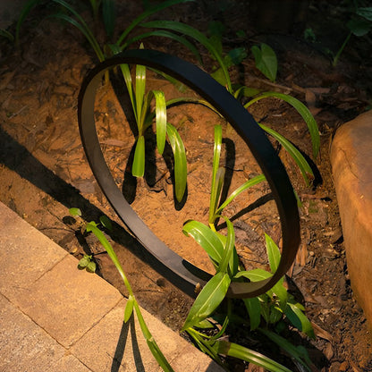 Elegant Circular COB Pathway Light Modern Black Ring Design