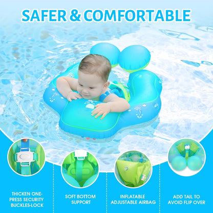 Baby Swim Float with UV Sun Canopy – Infant Pool Ring Seat for Toddlers Ages 6–36 Months