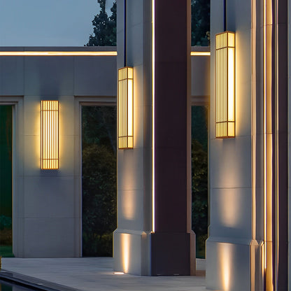Rectangle LED Outdoor Wall Light Retro Grid Waterproof Light