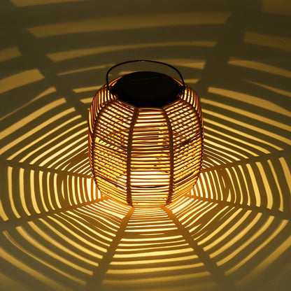 Rattan Solar Garden Lantern Light – Waterproof Wicker LED Outdoor Lamp for Patio, Yard & Pathway