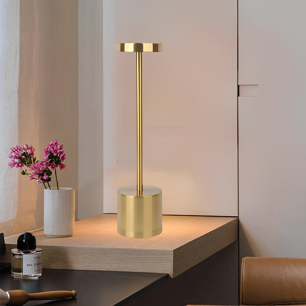 Rechargeable Modern Rod Table Lamp with USB Charging Base – Cordless LED Light for Bedroom & Home Office