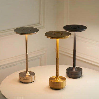 UFO Alien Table Lamp – Sleek Metal-Plated Cordless LED Accent Light for Bedroom & Living Room