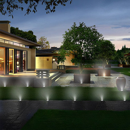 Solar Powered Well Lights Modern Black In-Ground LED Lights