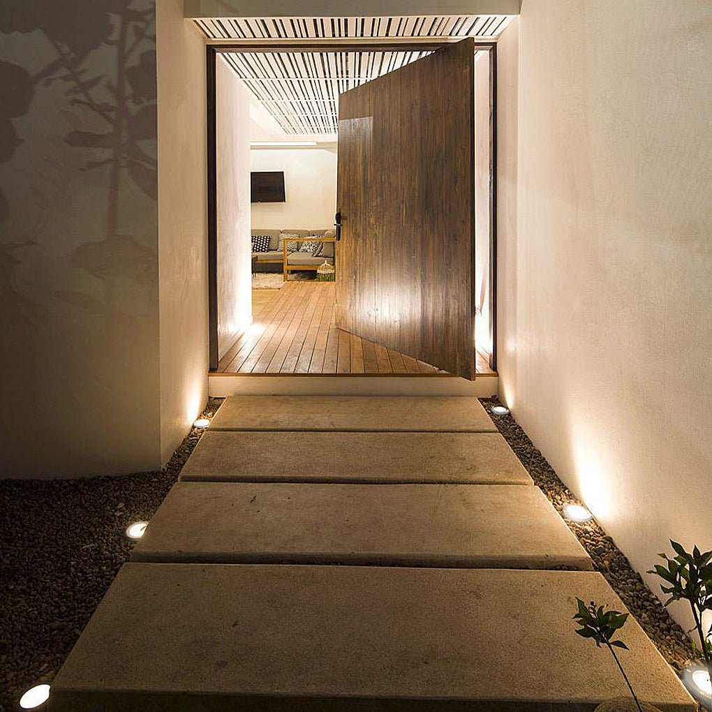 Solar Powered Well Lights Modern Black In-Ground LED Lights
