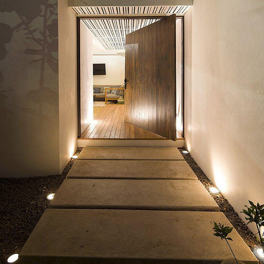 Solar Powered Well Lights Modern Black In-Ground LED Lights