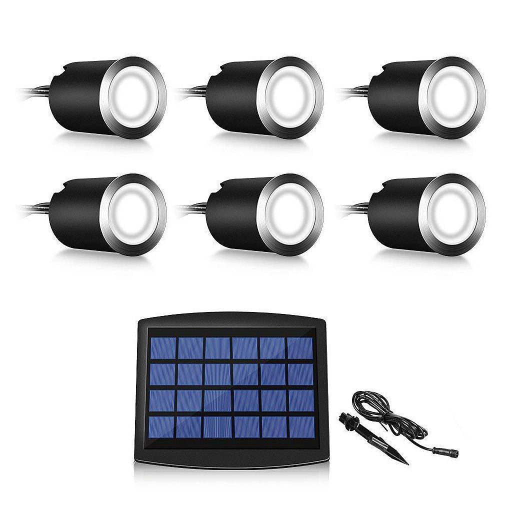 Solar Powered Well Lights Modern Black In-Ground LED Lights