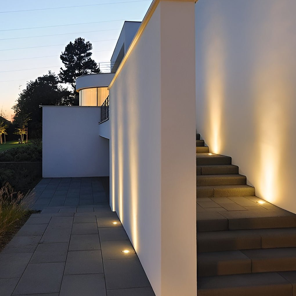 Solar Powered Well Lights Modern Black In-Ground LED Lights