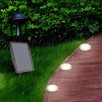 Solar Powered Well Lights Modern Black In-Ground LED Lights